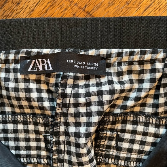 NWT Zara Jogger Waist Black/White Gingham Slim Fit Pant S - Picture 10 of 11